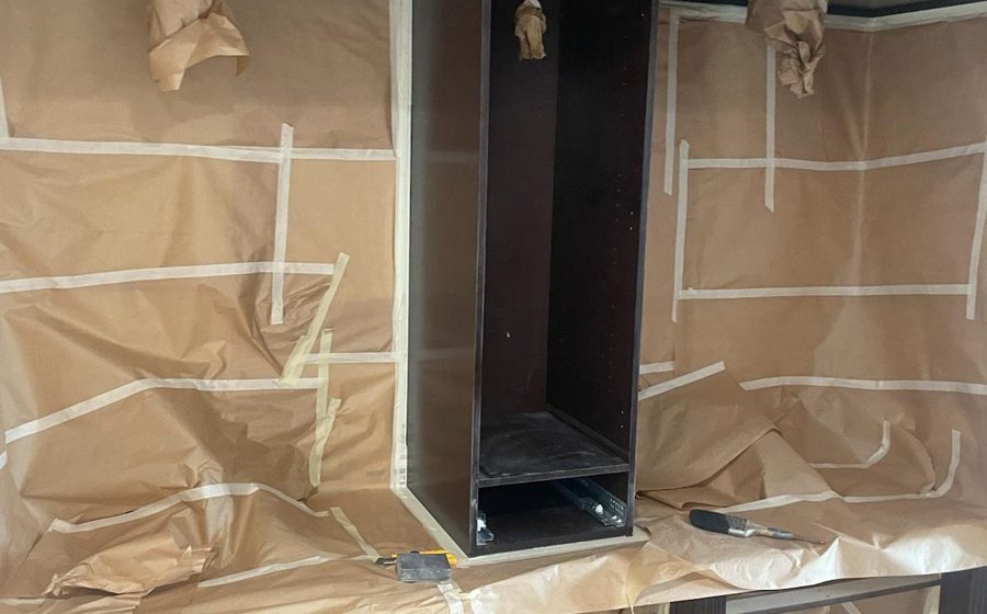 Detailed cabinet coating finish
